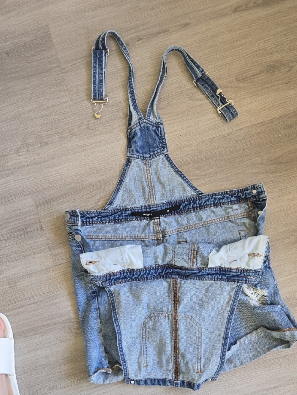 Harper Light Blue Denim Short Overalls - Picture 3 of 5